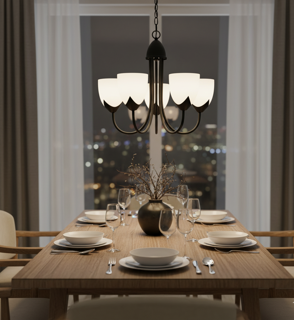 5-Light Pendant Lamp Classic Chandelier Style (PL 7047-27-05-)