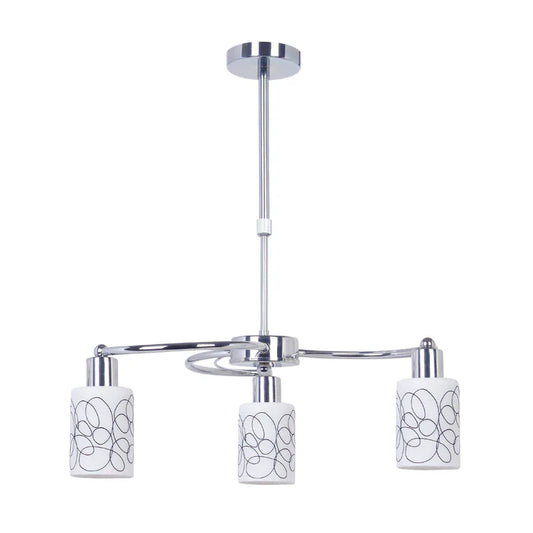 3-Light Pendant Lamp – Decorative Square Glass Shades