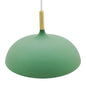Modern Green Pendant Lamp with Wooden Accent
