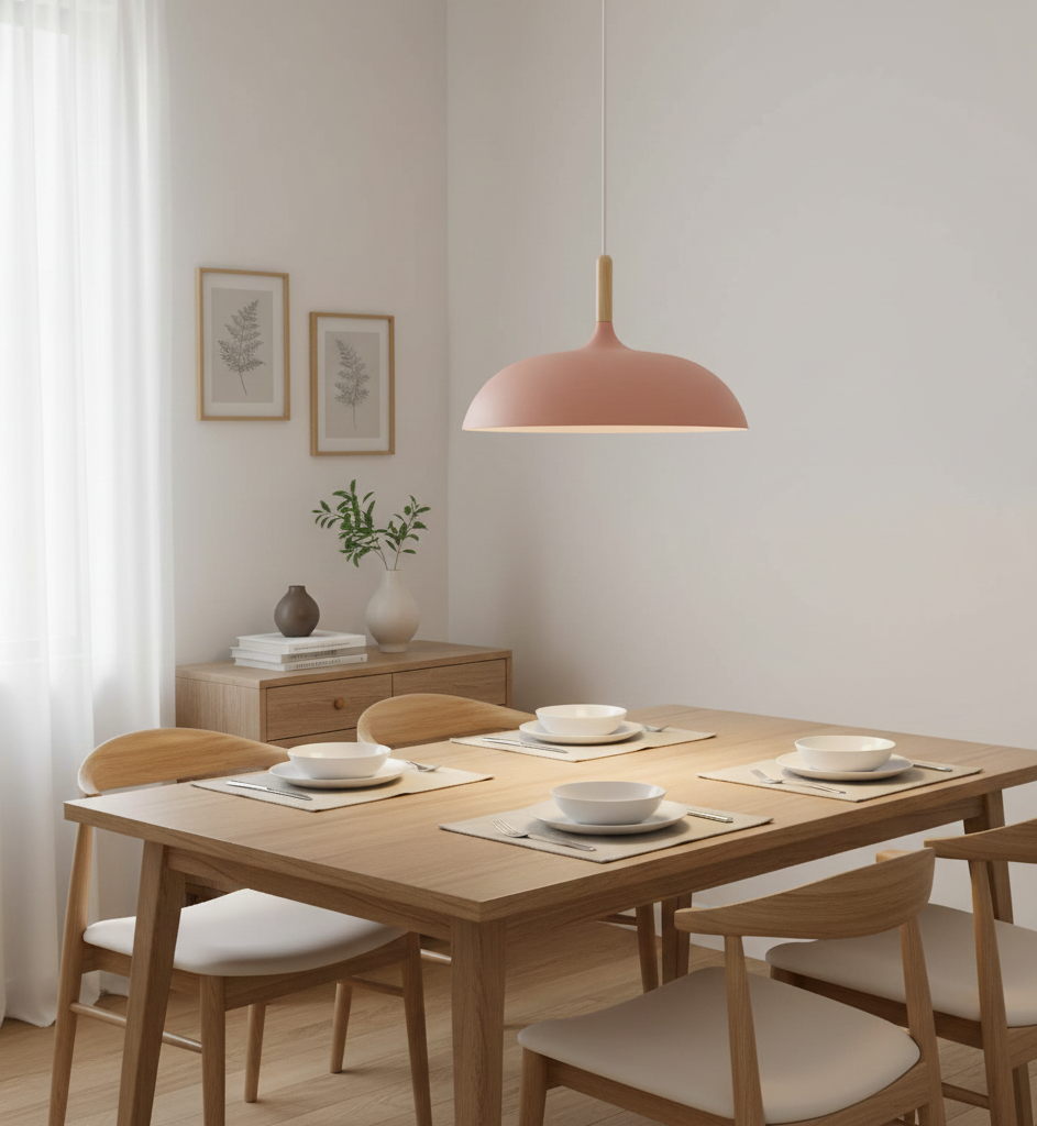 Soft Matte Pink Dome Ceiling Light (PL 7684-PK)