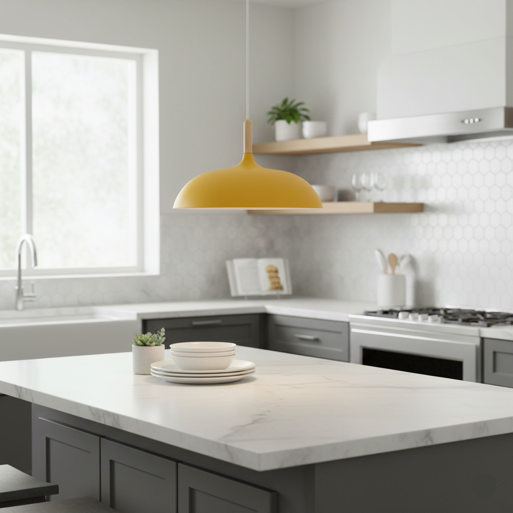 Vibrant Yellow Dome Pendant Light (PL 7684-YL)