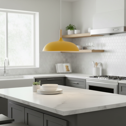Vibrant Yellow Dome Pendant Light (PL 7684-YL)