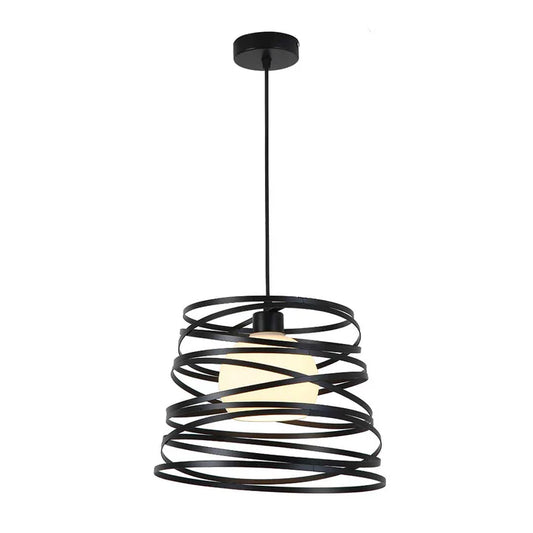 Black Orbital Cage Pendant Lamp