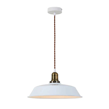 Contemporary White Deep-Dish Pendant Light (PL 7910-02-WH)