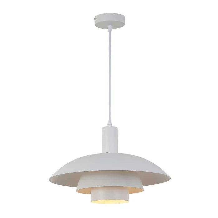 Scandinavian White Layered Dome Pendant Light