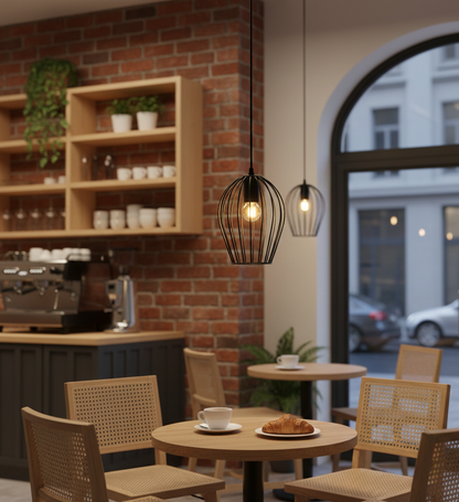 Cage Dome Pendant Light (PL 7915-BK)