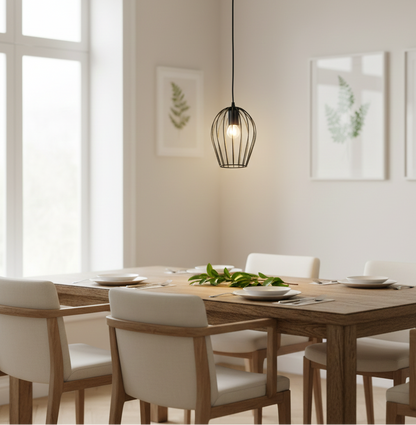 Cage Dome Pendant Light (PL 7915-BK)