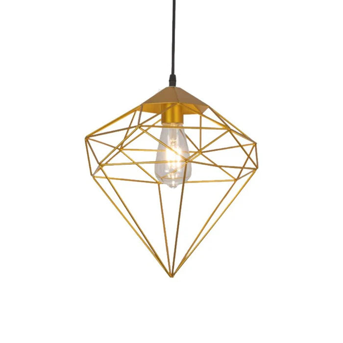 Gold/Black Diamond Cage Pendant Lamp (PL 8062)