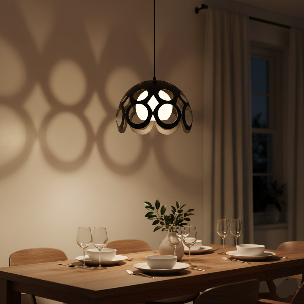 Black Orbital Cage Pendant Lamp (PL 7909-BK)