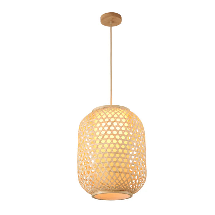 Bamboo Pendant Lamp – Cylindrical Woven Design, 30cm (PL WD25-13)