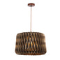 Walnut Pendant Lamp – Modern Decorative Drum Shade, E27 Holder (PL WD25-35)