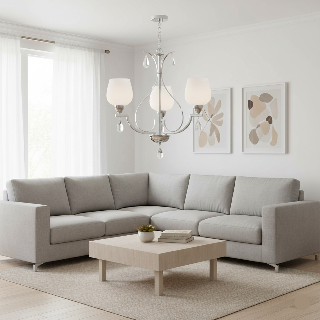 3-Light Frosted Glass Pendant (PL 7039-27-03-)