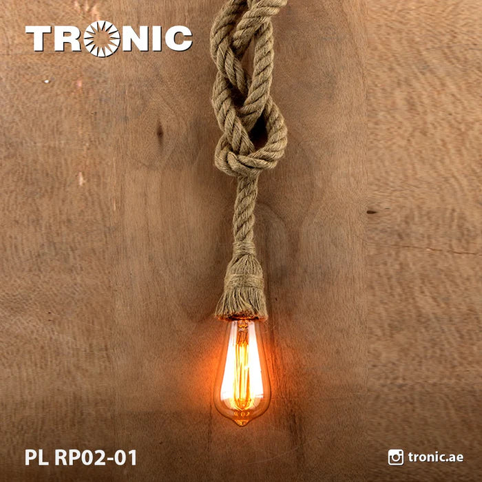 Vintage Sisal Rope Pendant Light - 1.5M Brown (PL RP02-01)