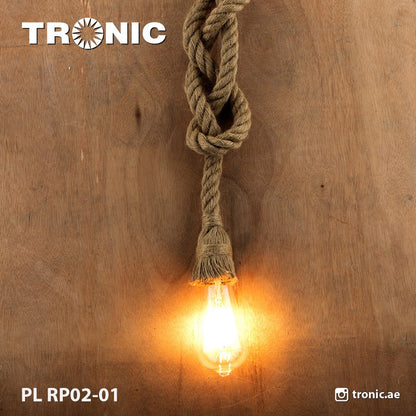 Vintage Sisal Rope Pendant Light - 1.5M Brown (PL RP02-01)