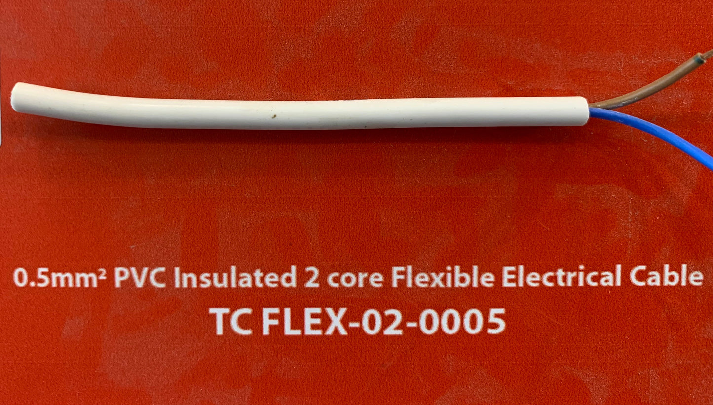 0.5mm 2Core Flexible Power Cable - Per m (MT FLEX-02-0005-)