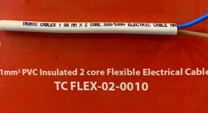 1mm 2Core Flexible Power Cable - Per m (MT FLEX-02-0010-)