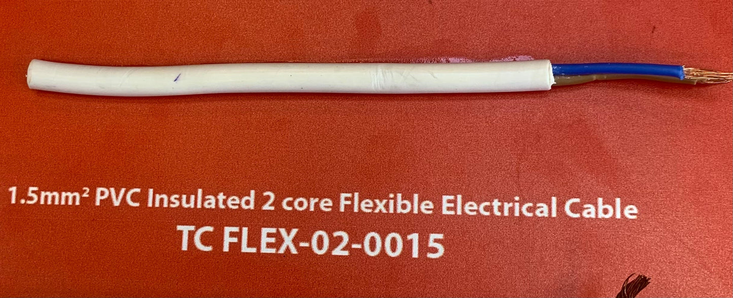 1.5mm 2Core Flexible Power Cable - Per m (MT-FLEX-02-0015-)