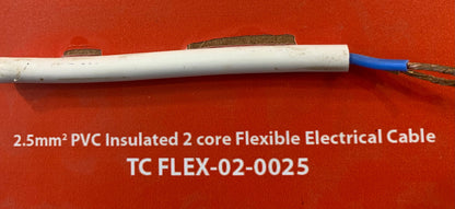 2.5mm 2Core Flexible Power Cable - Per m (MT FLEX-02-0025-)