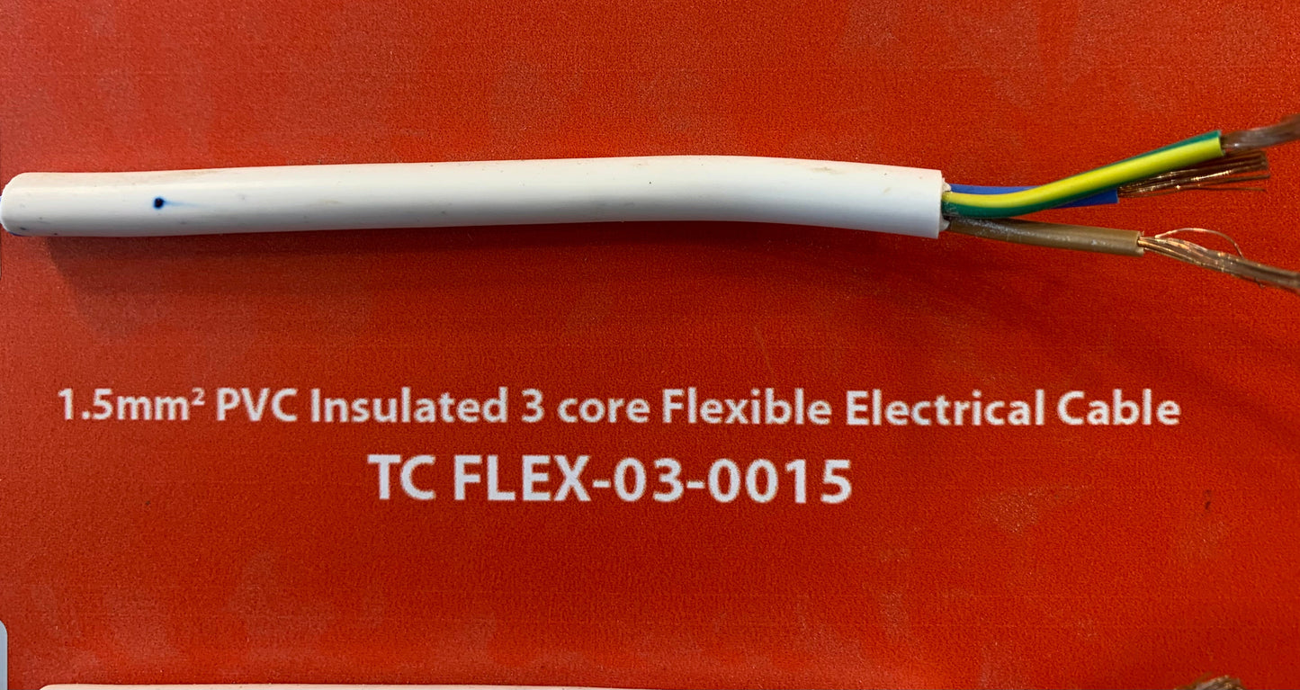 1.5mm 3Core Flexible Power Cable - Per m (MT FLEX-03-0015-)