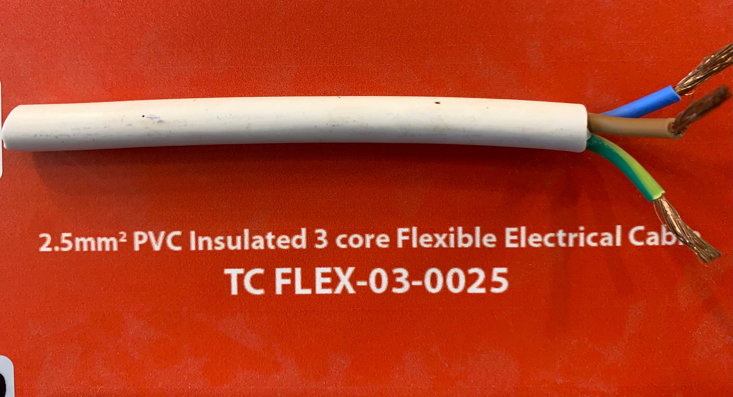 2.5mm 3Core Flexible Power Cable - Per m (MT FLEX-03-0025-)