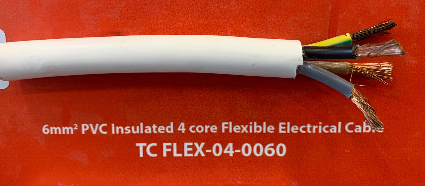 6mm 4Core Flexible Power Cable - Per m (MT FLEX-04-0060-)