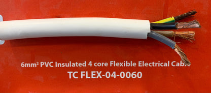 6mm 4Core Flexible Power Cable - Per m (MT FLEX-04-0060-)