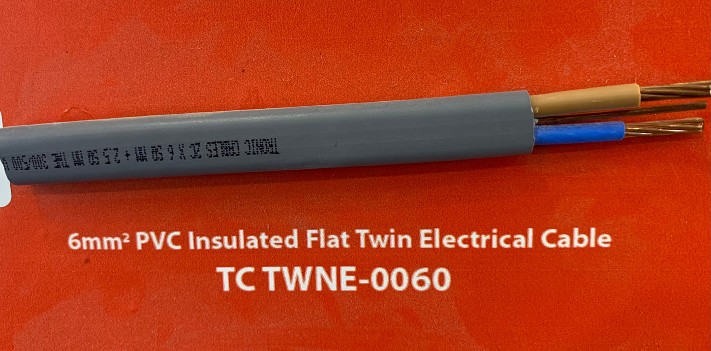6mm Twin Power Cable - (Per m)