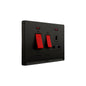 Black Cooker Control Unit with 13A Socket & Neon Indicator, Dual Pole (TD 5345-BK)