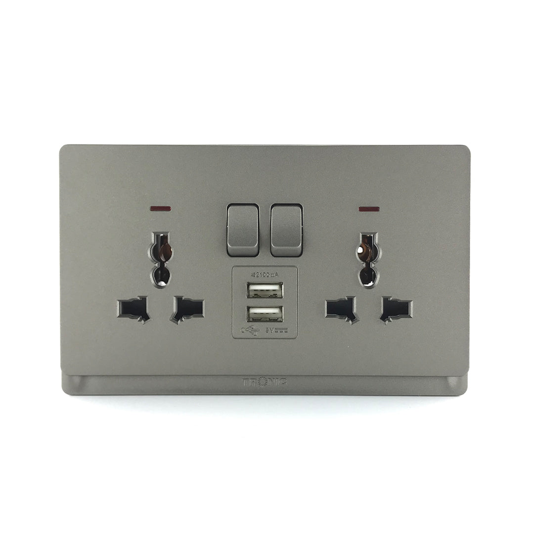 Premium Universal Double Outlet W USB - TD Range