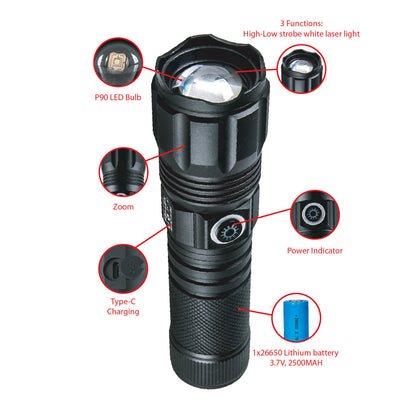 LED Torch With White Laser Light (TO 0800-FL)