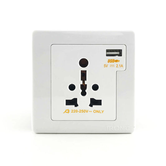 Universal Single Outlet w/USB