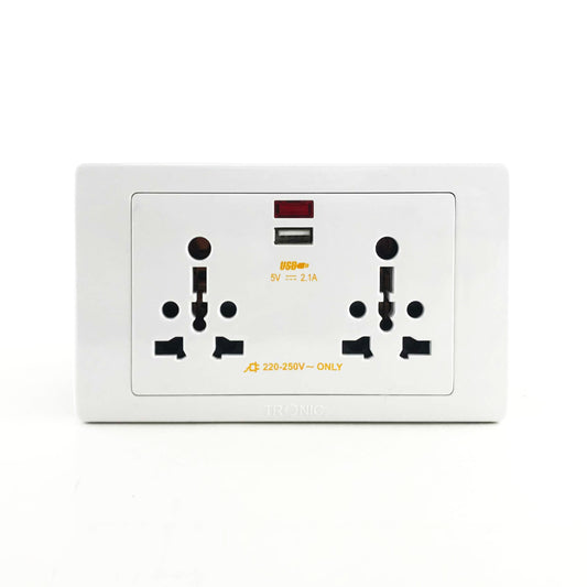 Universal Double Outlet w/1 USB
