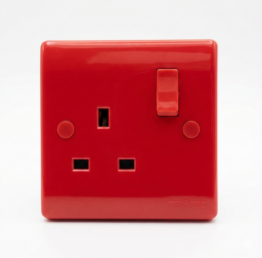 Single Switch Socket 13Amps RED (TR5113R)