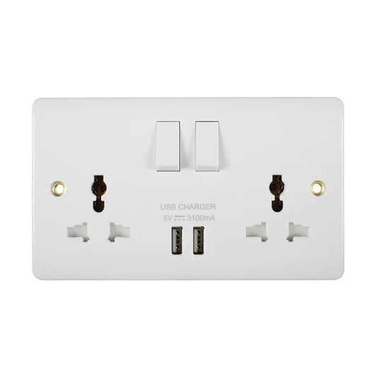 Universal Double Outlet w/2 USB