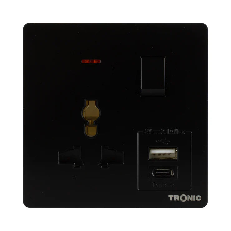 Premium Universal Single Outlet w/USB - TS Range