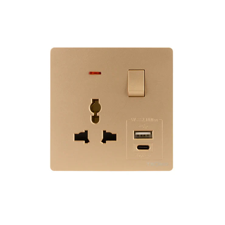 Premium Universal Single Outlet w/USB - TS Range