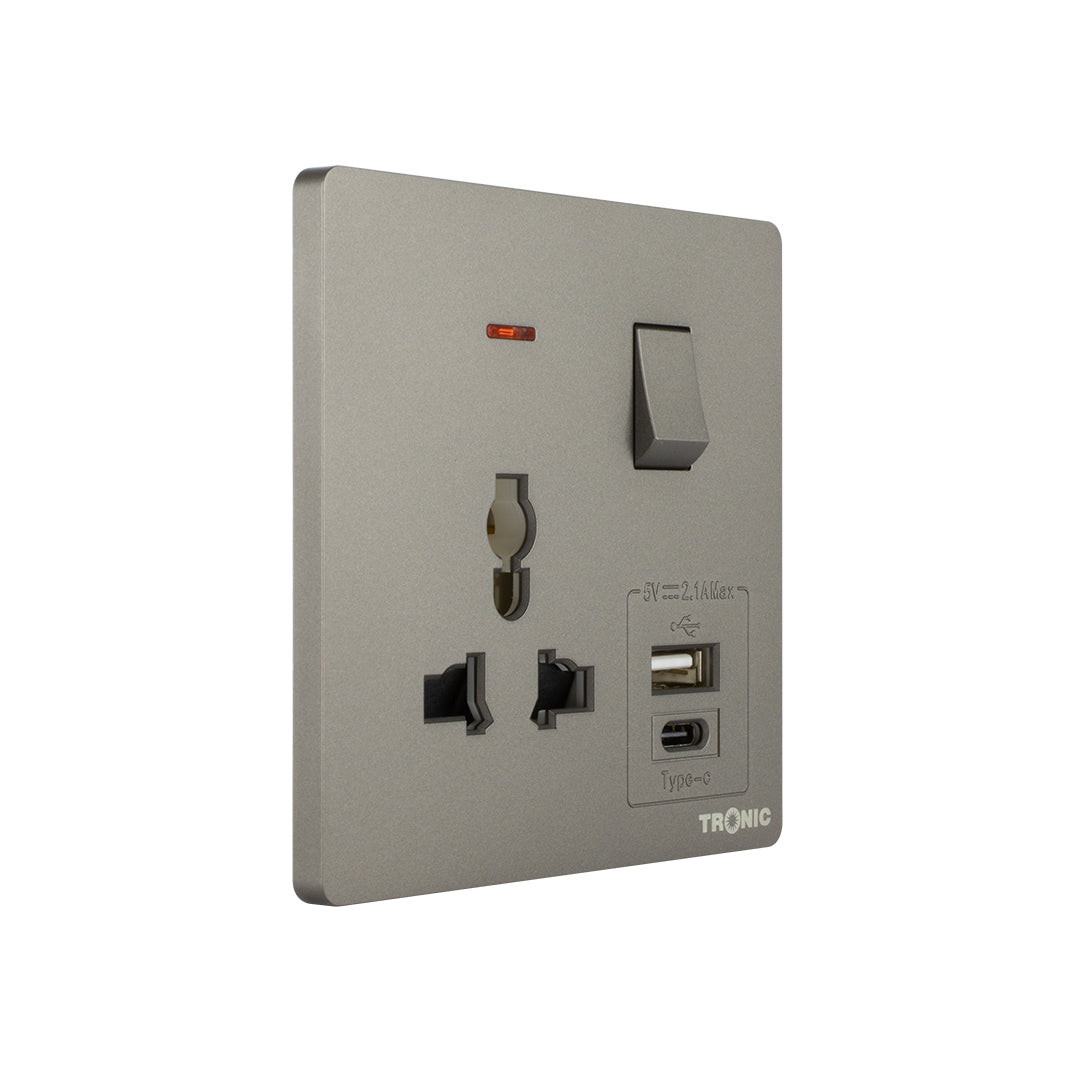 Premium Universal Single Outlet w/USB - TS Range