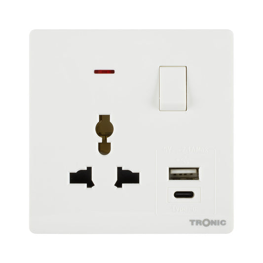 Premium Universal Single Outlet w/USB - TS Range