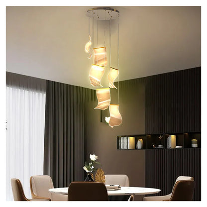 Artistic LED Pendant Chandelier Modern Flowing Design for Luxury Interiors (WH 2024-0406-12-TC)
