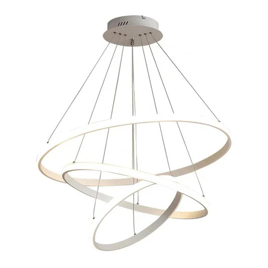 White Spiral-Ring Pendant Light 3-Colour Adjustable (WH 2024-02-WH-TC)