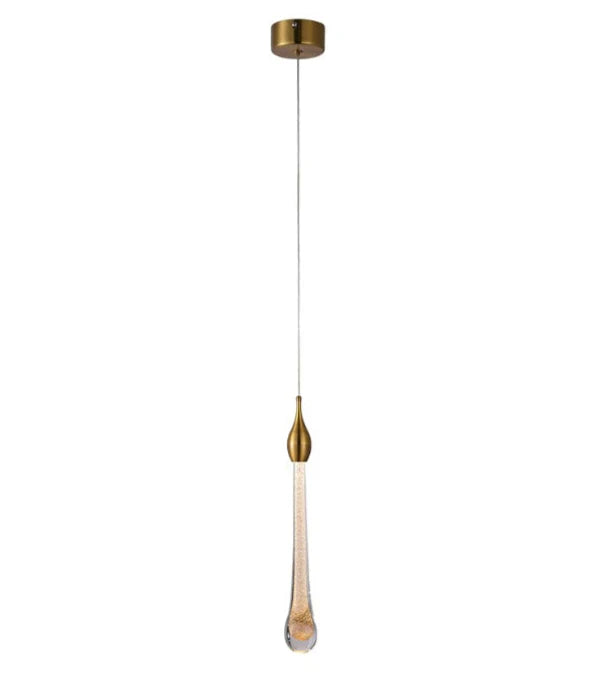 Elegant LED Pendant Light Contemporary Gold Drop Design