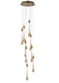 Luxury Multi-Drop LED Chandelier Gold Crystal Pendant