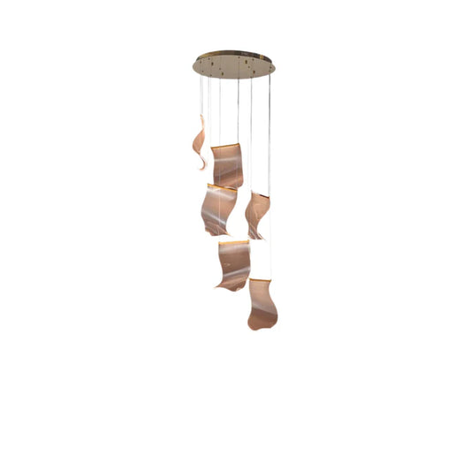 Artistic LED Pendant Chandelier Modern Flowing Design for Luxury Interiors