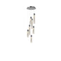 Modern Glass Cylinder Pendant Chandelier 7 Lamp