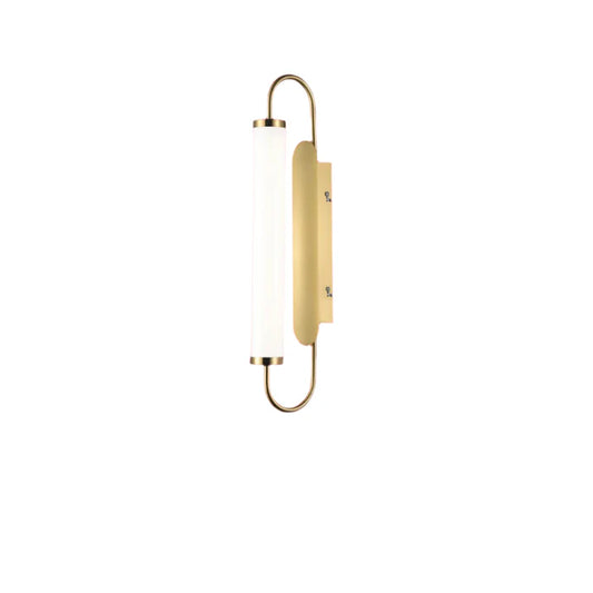 Sleek Brass and Opal Glass Wall Light