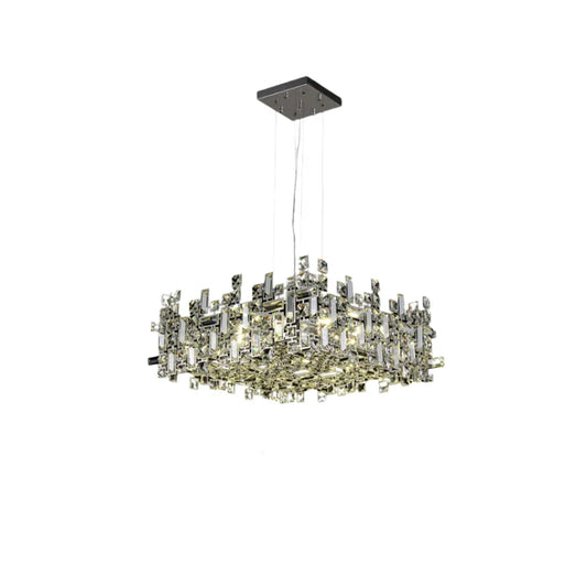 Modern Crystal Rectangular Chandelier 8 Lamp Luxury Lighting