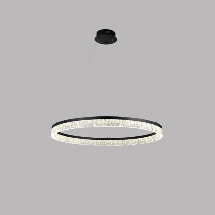 Modern Circular LED Pendant Light - Crystal Design