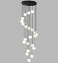 20-Globe Spiral Pendant Chandelier with Matte Black Finish