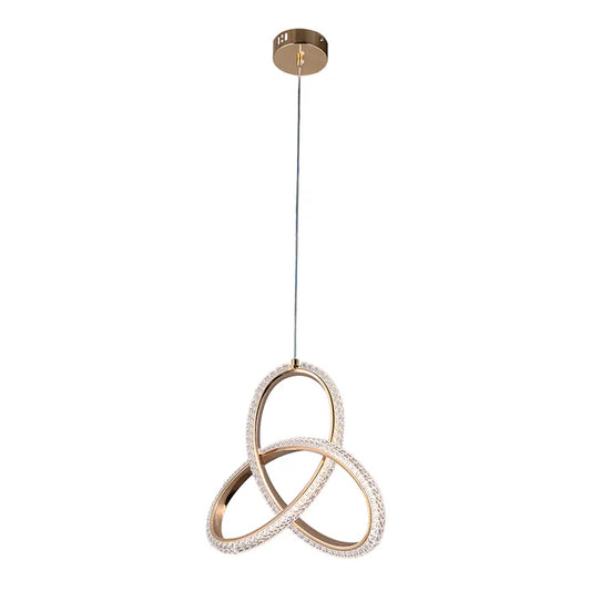 Golden Crystal Knot Pendant Light – 30W LED (WH 25CL-01-GO-TC)
