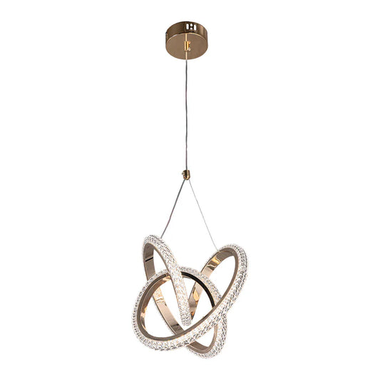 Golden LED Pendant Light – 40W, Tri-Color, Modern Ring Design (WH 25CL-02-GO-TC)